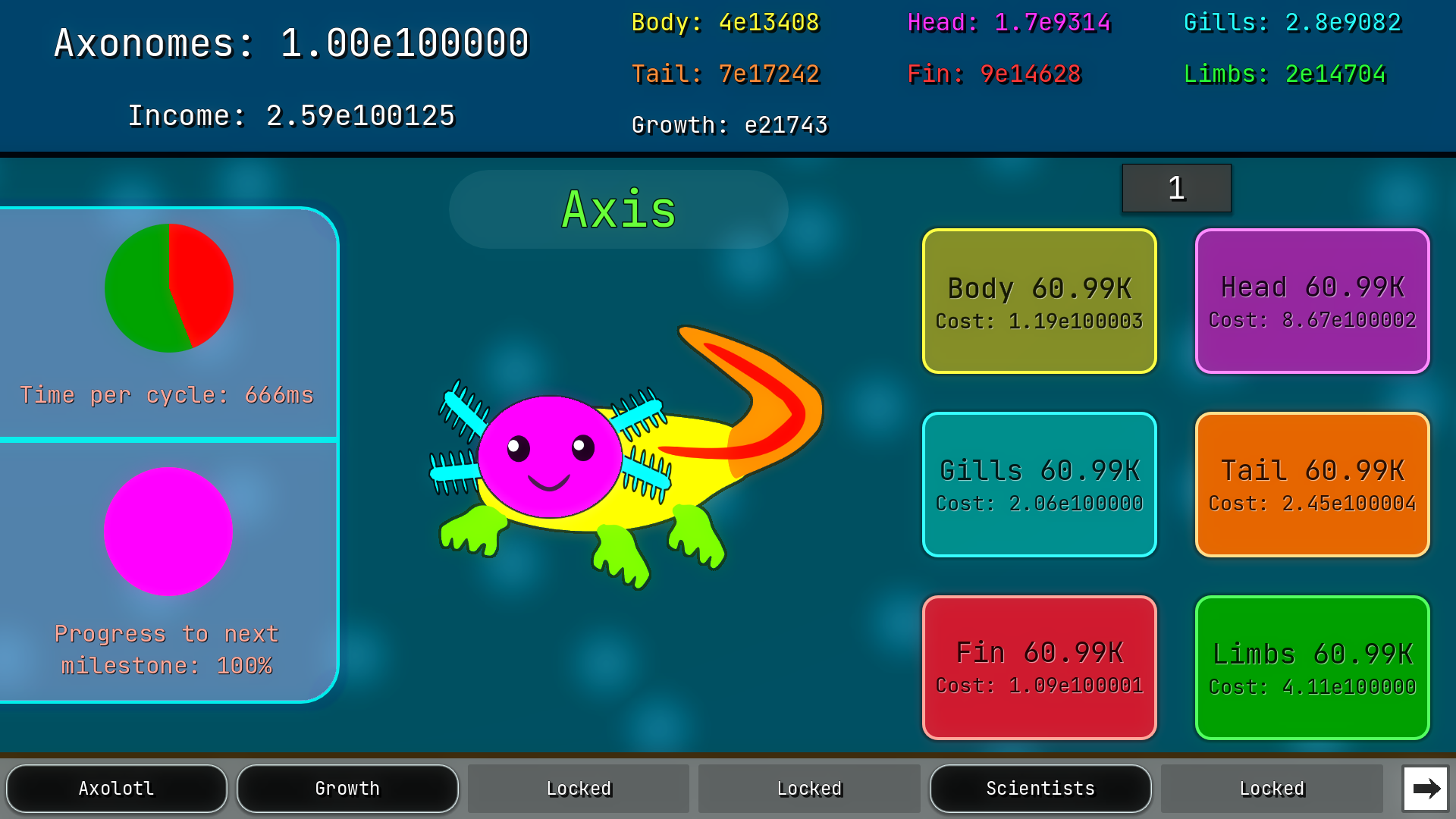Axomorph Idle Gameplay